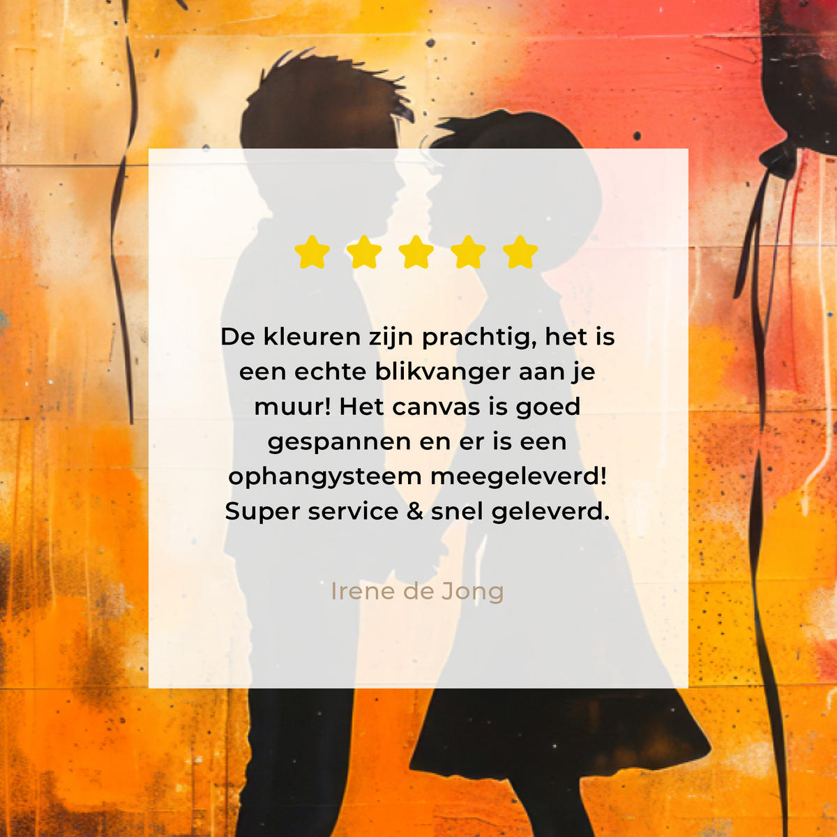 LEINWANDBILD Straßenkunst - Liebe - Graffiti - Kunst - Banksy 30x20 cm - Orange, Textil (30/20cm) - MuchoWow