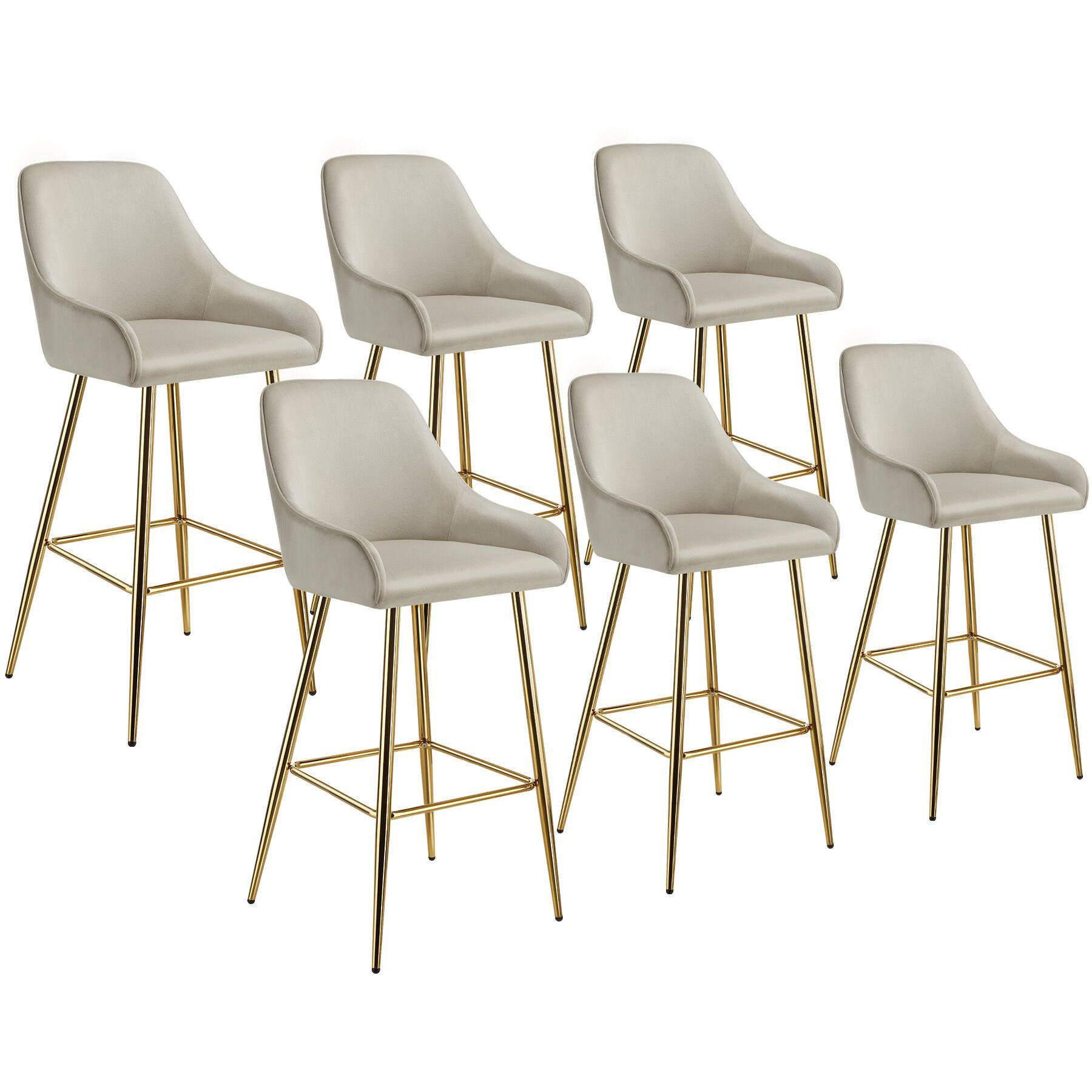 BARSTUHL Avane,48,5 x 57 x 108 cm, Belastbarkeit 120 kg,creme/gold - Goldfarben/Creme, Kunststoff (48.5/108/57cm) - tectake