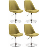 STUHL 4er Set Stoff grün - Chromfarben/Grün, Textil/Metall (48/76/57cm) - CLP