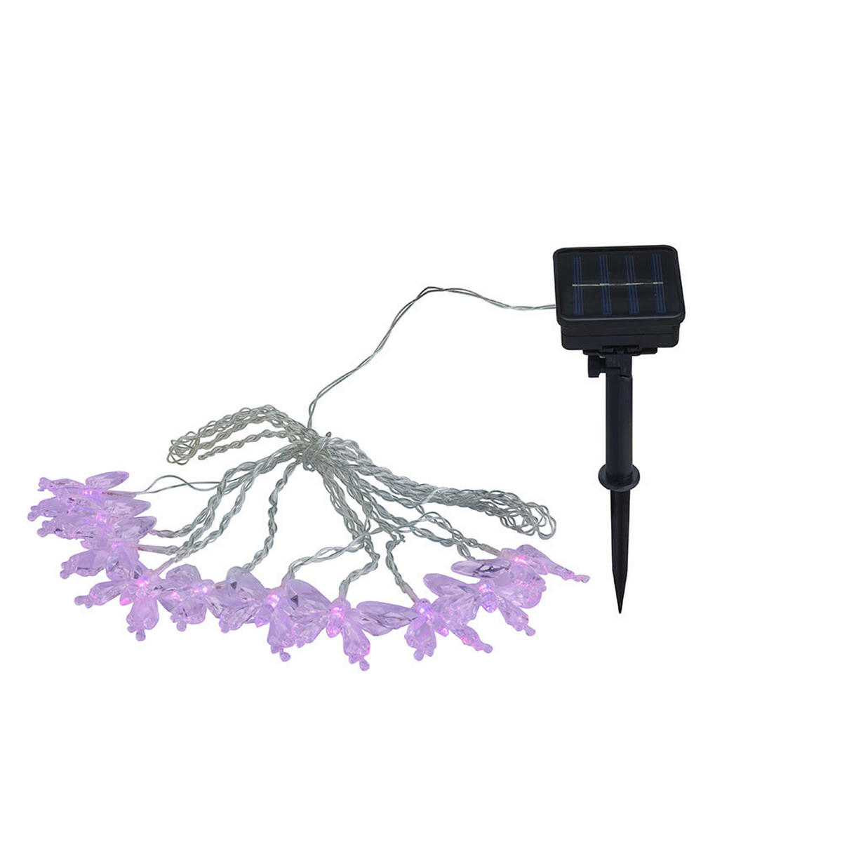 LED AUSSENLEUCHTE Lichterkette Schmetterling Klar - Klar, Kunststoff (470/6/5cm) - Globo Lighting