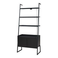 LEITERREGAL Storfjord - Schwarz, Holzwerkstoff/Metall (80/183.5/40cm) - [en.casa]