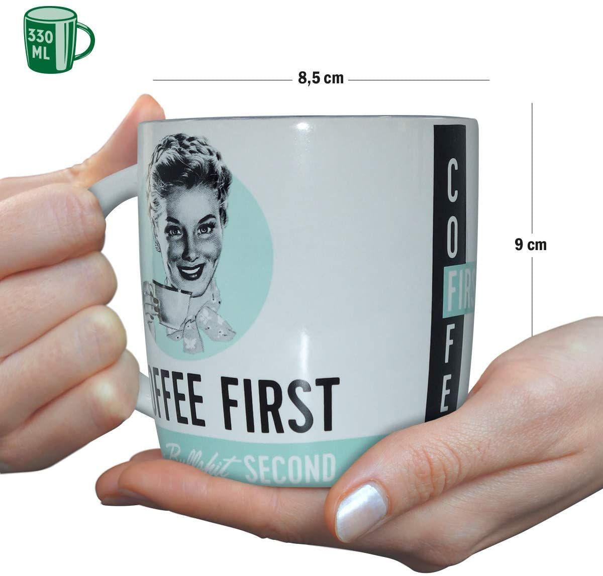KAFFEETASSE 330 ml Say it 50's Coffee First - Multicolor, Keramik (0.33L) - Nostalgic-Art