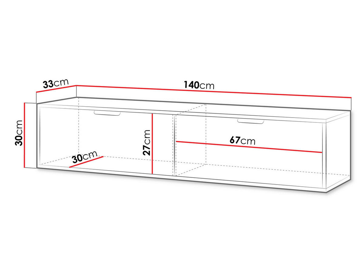 TV-LOWBOARD Senna 140 - Goldfarben/Schwarz, Holzwerkstoff/Metall (140/30/33cm) - MIRJAN24