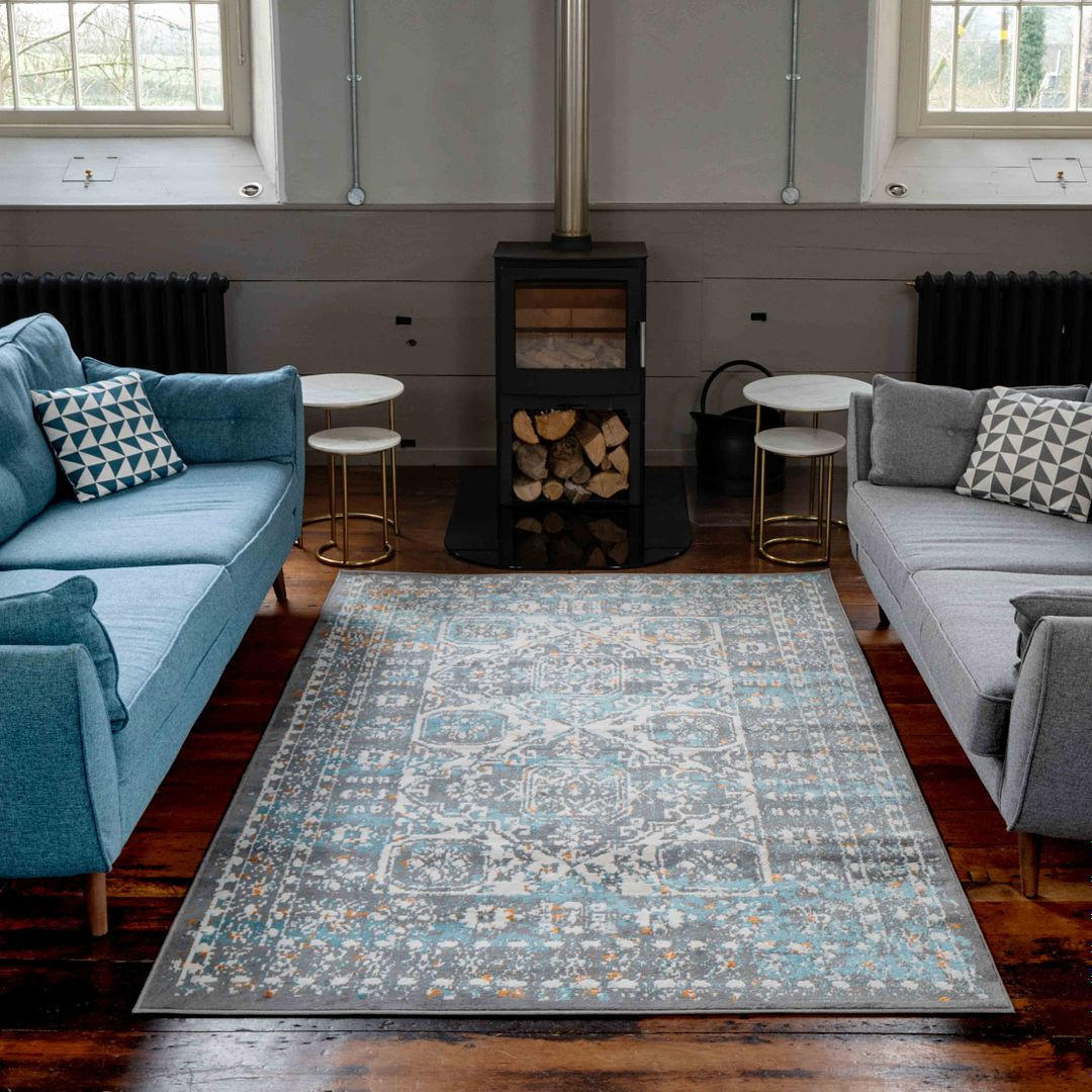 VINTAGE-TEPPICH Catalina Grau - Grau, Textil (120/170cm) - Kukoon Rugs