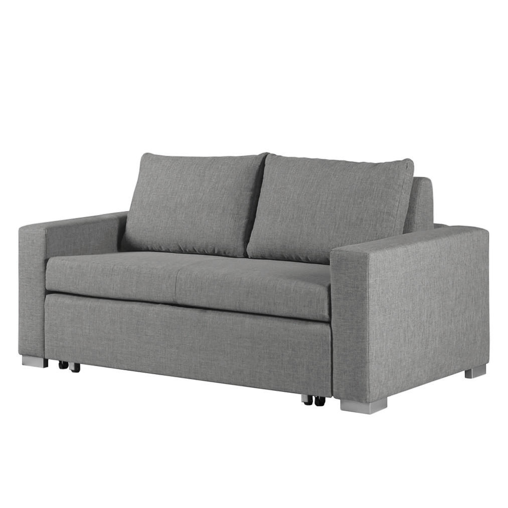 SCHLAFSOFA - Silberfarben/Grau, Textil (173/90/90cm) - home24
