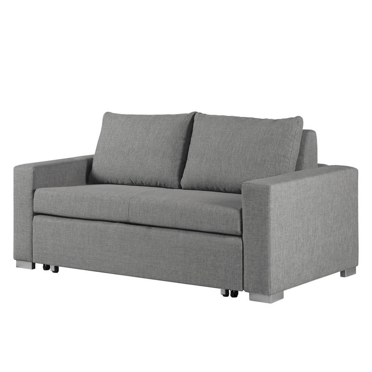 SCHLAFSOFA - Silberfarben/Grau, Textil (173/90/90cm) - home24
