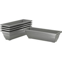 TRUHLÍK na kvetye z plastu, 59/21/16 cm sivé, súprava 5 ks stohovateľná - sivá, plast (21/16/59cm) - BEAOK