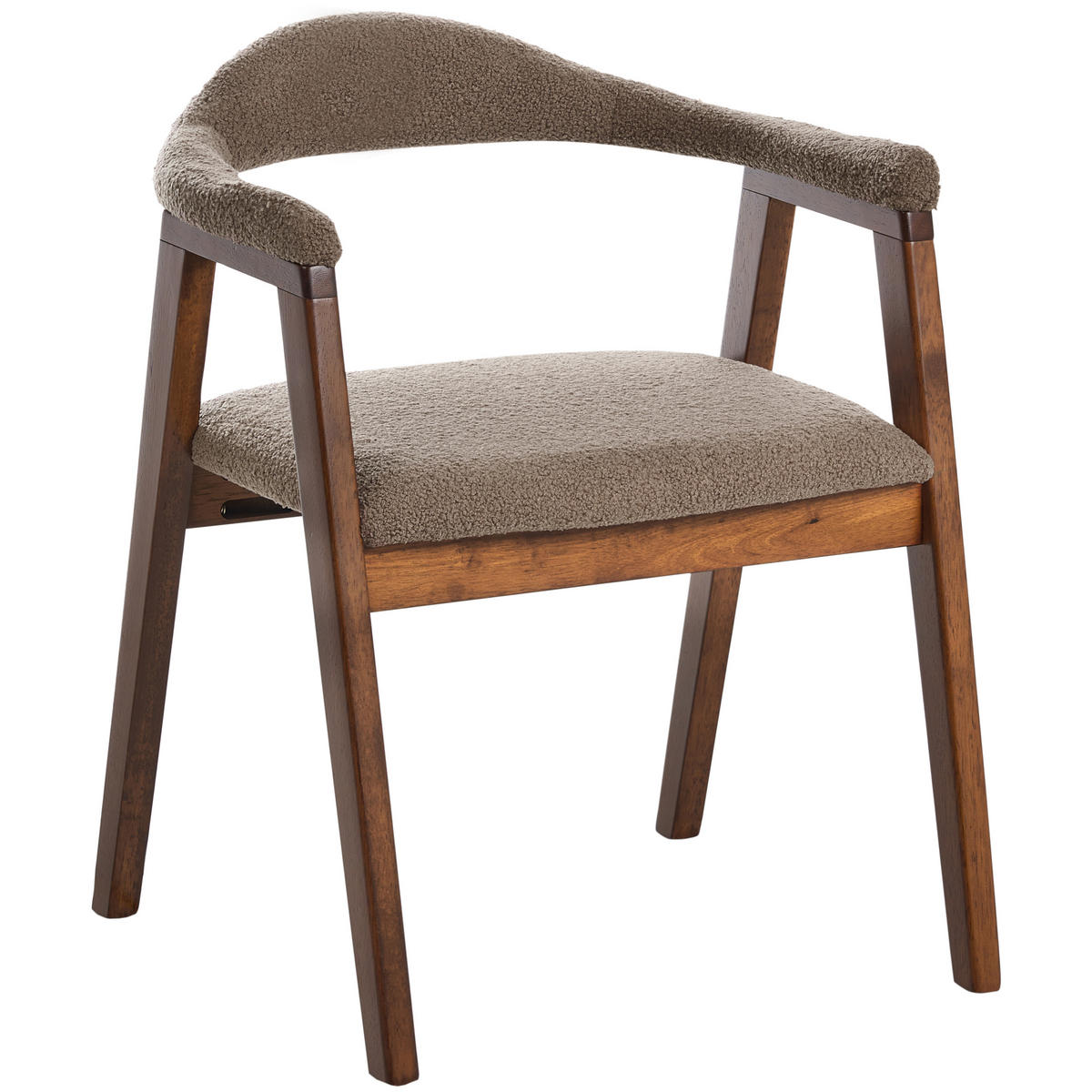 ESSZIMMERSTUHL 2er Set Holz Braun/Taupe Oneco - Taupe, Holz (56/72/62cm) - Beliani