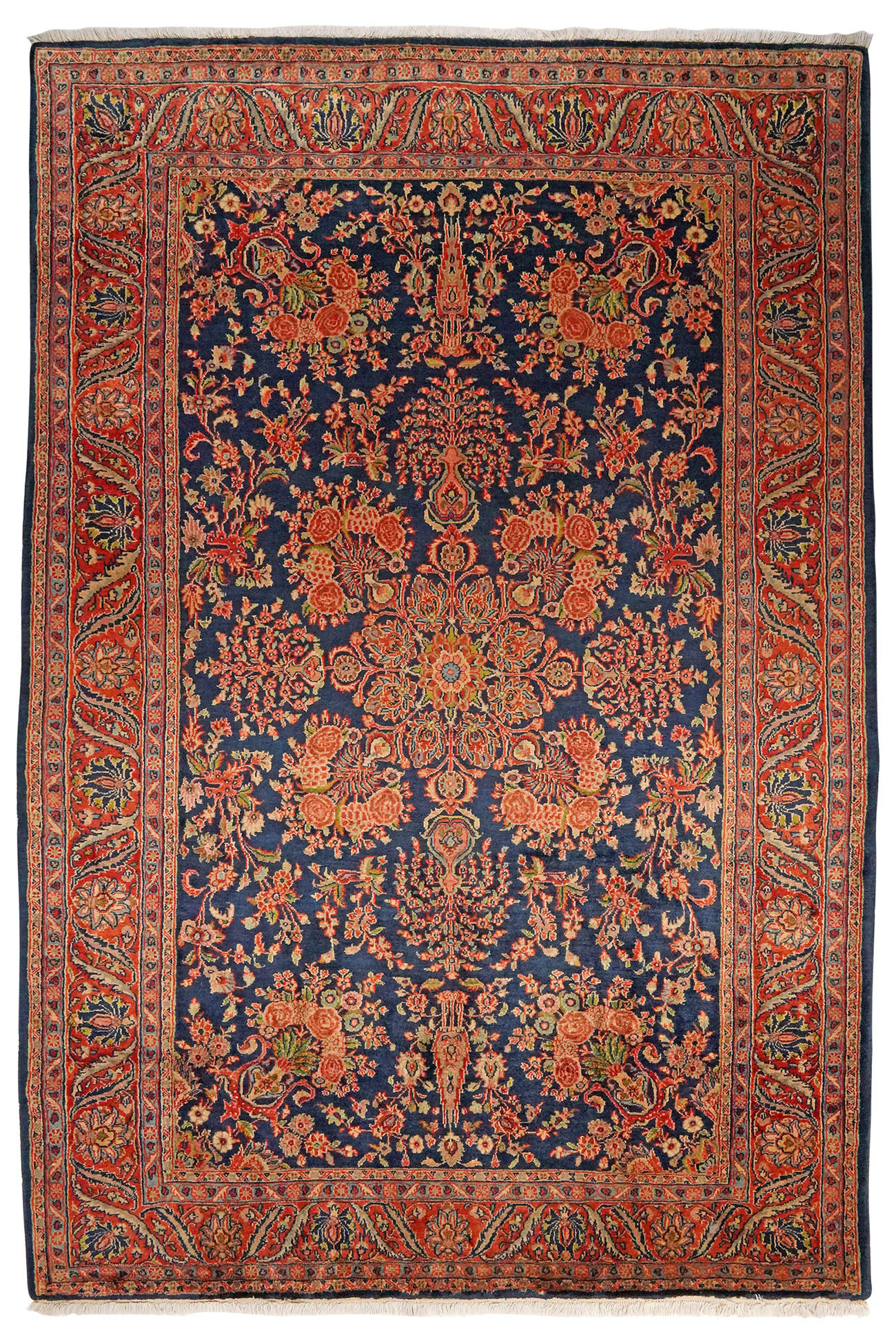 TEPPICH Ekbatan Blau 293/197 cm Schurwolle - Blau, Textil (197/293cm) - Looma