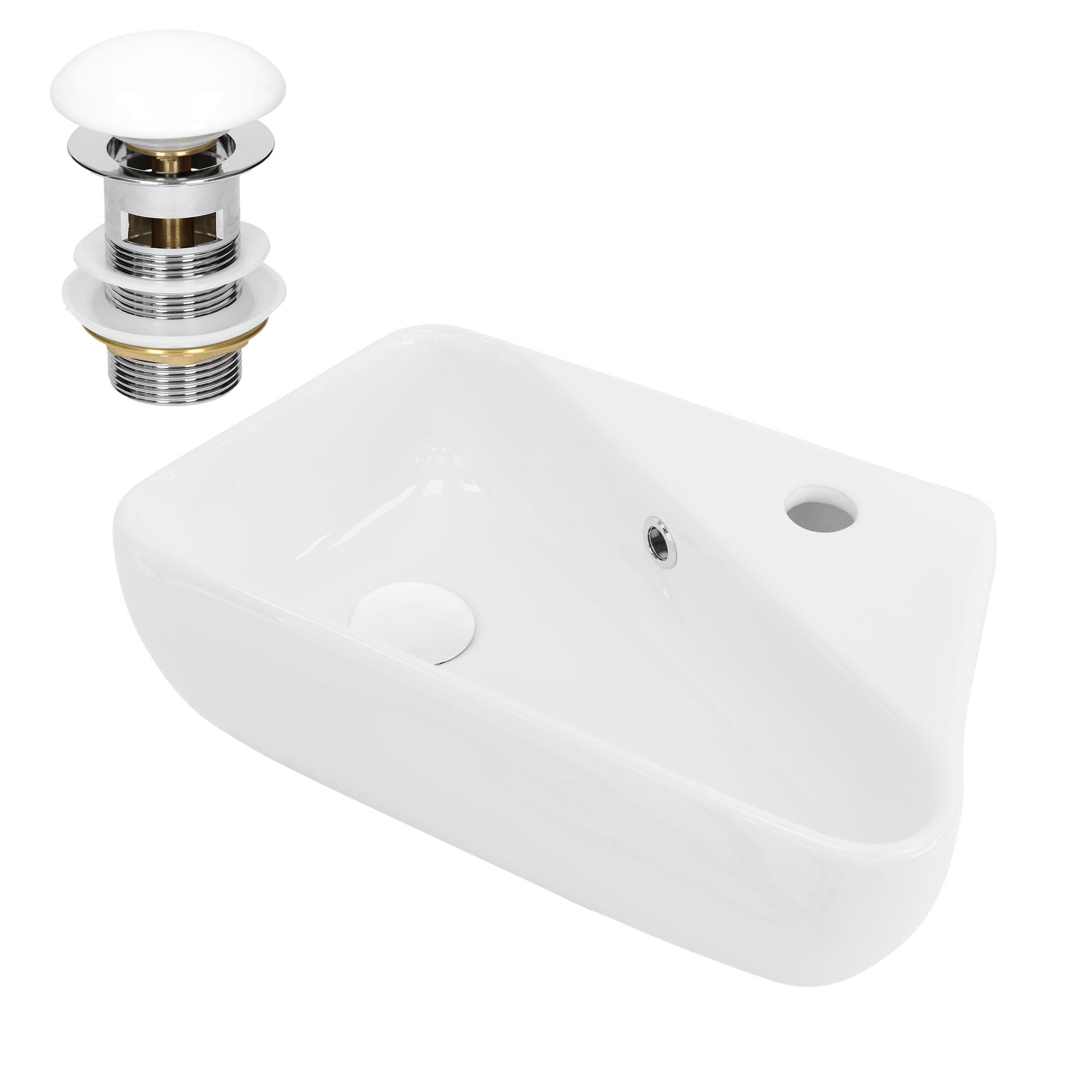 WASCHBECKEN - Weiß, Keramik (39/15/45cm) - ML-DESIGN