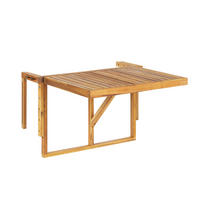 GARTENTISCH 60/40 cm Massivholz Heller Holzfarbton Udine - Hellbraun, Holz (69/51/70cm) - Beliani