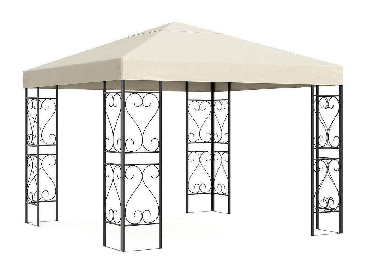 PERGOLA - 300cm x 300cm - Polyester - schwarz - FIDALA - Schwarz, Textil (300/260/300cm) - Vente-Unique