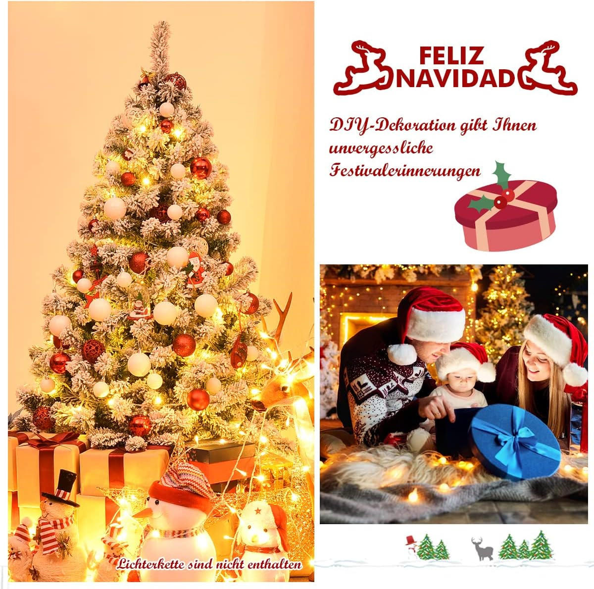 WEIHNACHTSBAUM 4.5FT Grün - Grün, Kunststoff (135cm) - COSTWAY