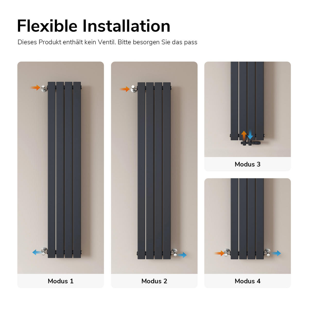 HEIZKÖRPER Anthrazit 160/30/4,9 cm - Anthrazit, Metall (30/160/5cm) - EMKE
