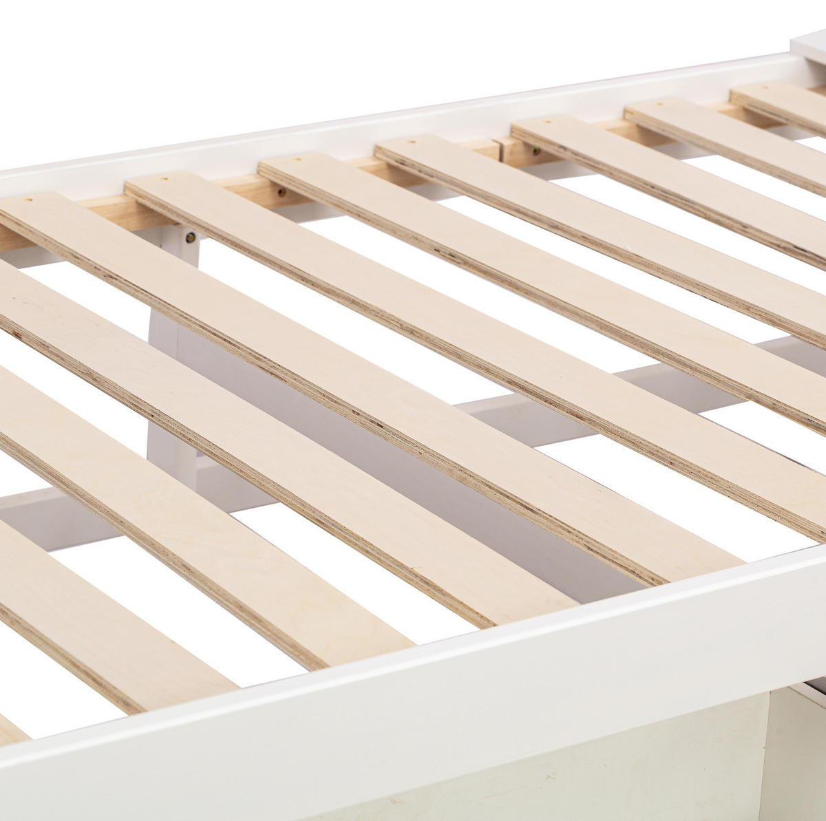 BETT 90x190 cm Weiß mit USB-Anschluss, Ausziehbett, 2 Schubladen und Nachttisch - Weiß, Holzwerkstoff (90/190cm) - Modfu