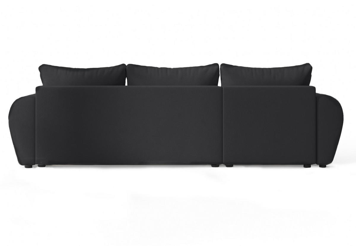 ECKSOFA L Form Malatya Schwarz 246/145/80 cm stilvolle mit Schlaffunktion L - Schwarz, Kunststoff/Textil (145/246cm) - AX Living