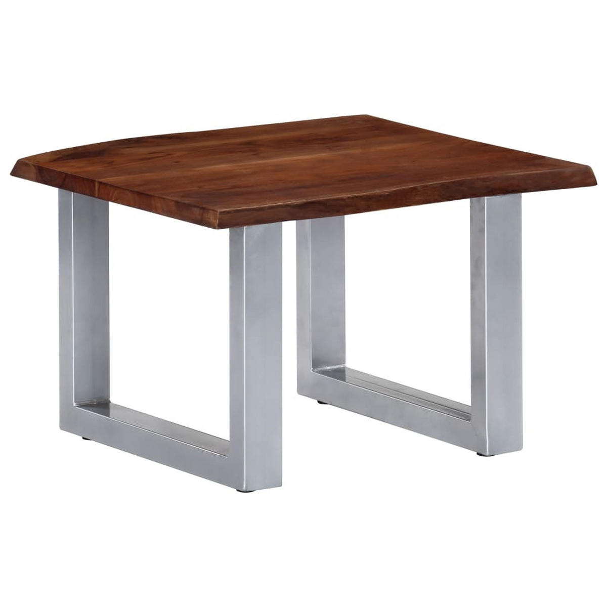 COUCHTISCH mit Naturkanten 60x60x40 cm Massivholz Akazie - Braun, Holz (60/60/40cm) - furnicato