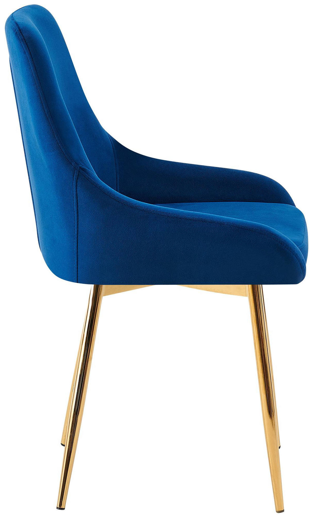 ESSZIMMERSTUHL 2er Set Samt Dunkelblau - Schwarz/Dunkelblau, Textil (50/86/53cm) - CLP