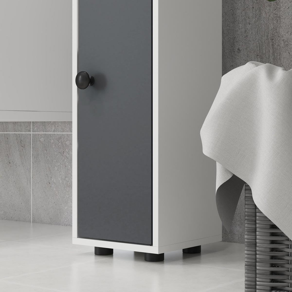 HOCHSCHRANK DE-12445 20/20/180 cm Grau - Grau, Holzwerkstoff (20/180/20cm) - ComfortXL