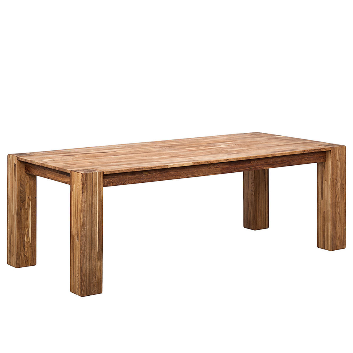 ESSTISCH - Eiche massiv - Eichefarben, Holz (100/220/75cm) - home24