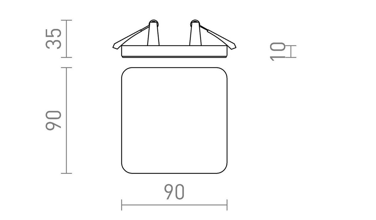 EINBAULEUCHTE BJORK SQ 9 Weiß 6 W - Weiß, Metall (9/9/2cm) - Rendl