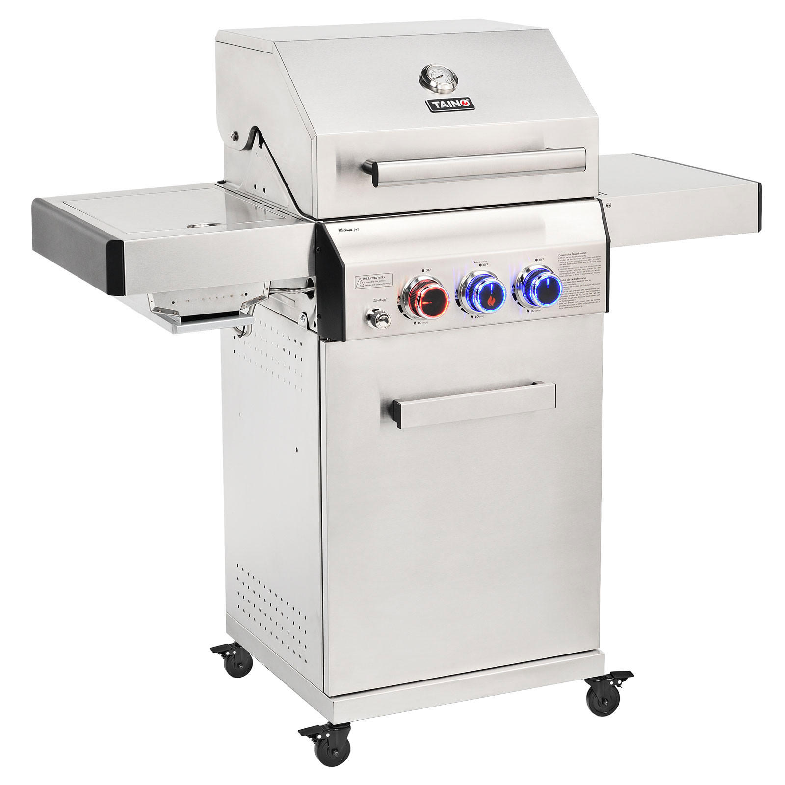 GASGRILL PLATINUM 2+1 - Edelstahlfarben, Metall (116/117/54cm) - TAINO