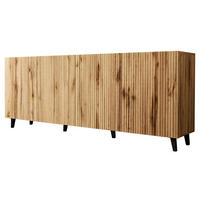 KOMMODE Vamos 200 - Schwarz/Braun, Holzwerkstoff/Kunststoff (201/83/42cm) - MIRJAN24
