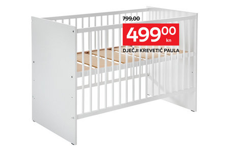 dječji krevetić bijeli