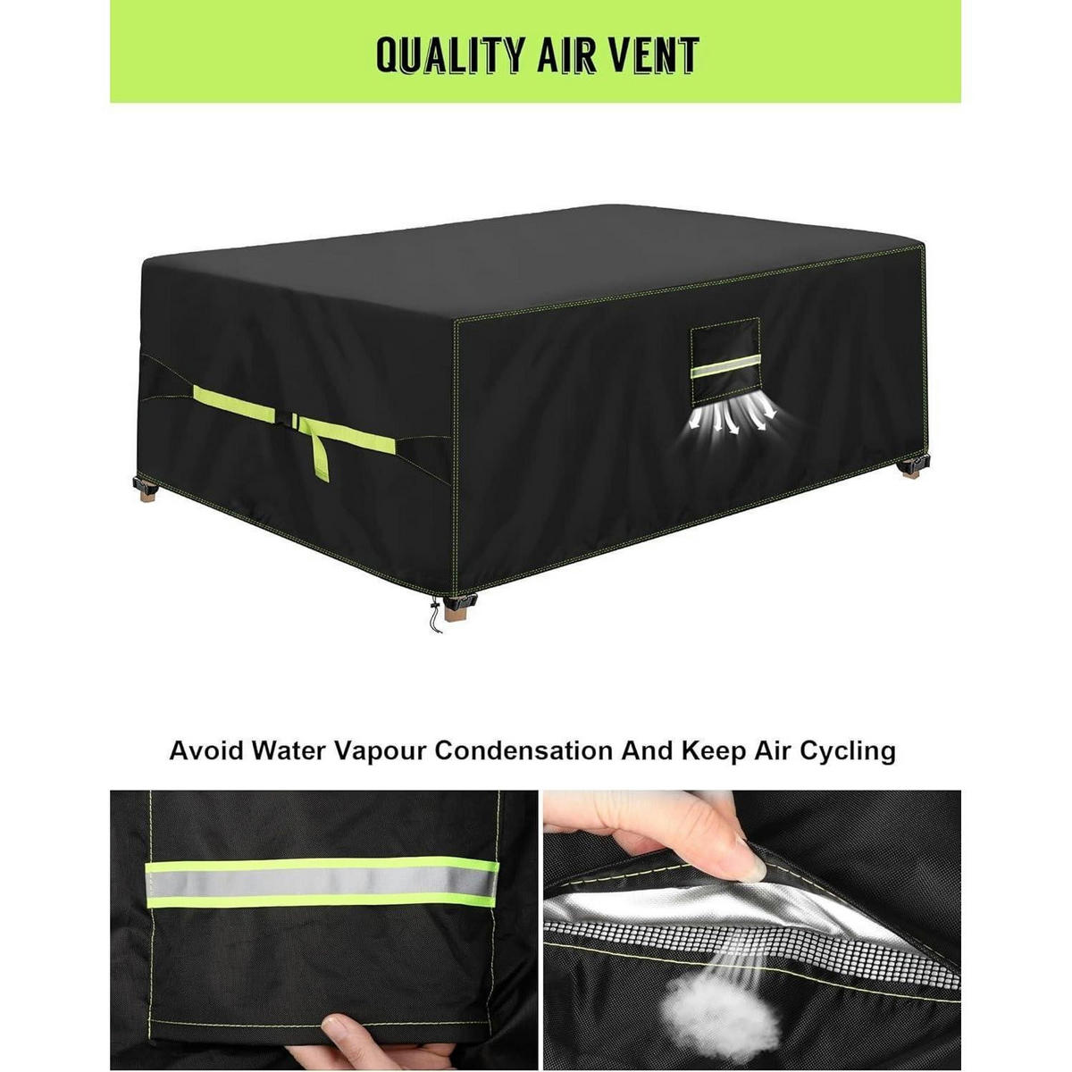 ABDECKHAUBE Gartenmöbel 160 x 150 x 85 cm 420D Oxford Wasserdicht UV-Beständig - Schwarz, Kunststoff (10/5/20cm)
