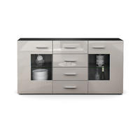 SIDEBOARD Noah Sandgrau Hochglanz - Sandfarben, Holzwerkstoff (139/72/35cm) - Vladon