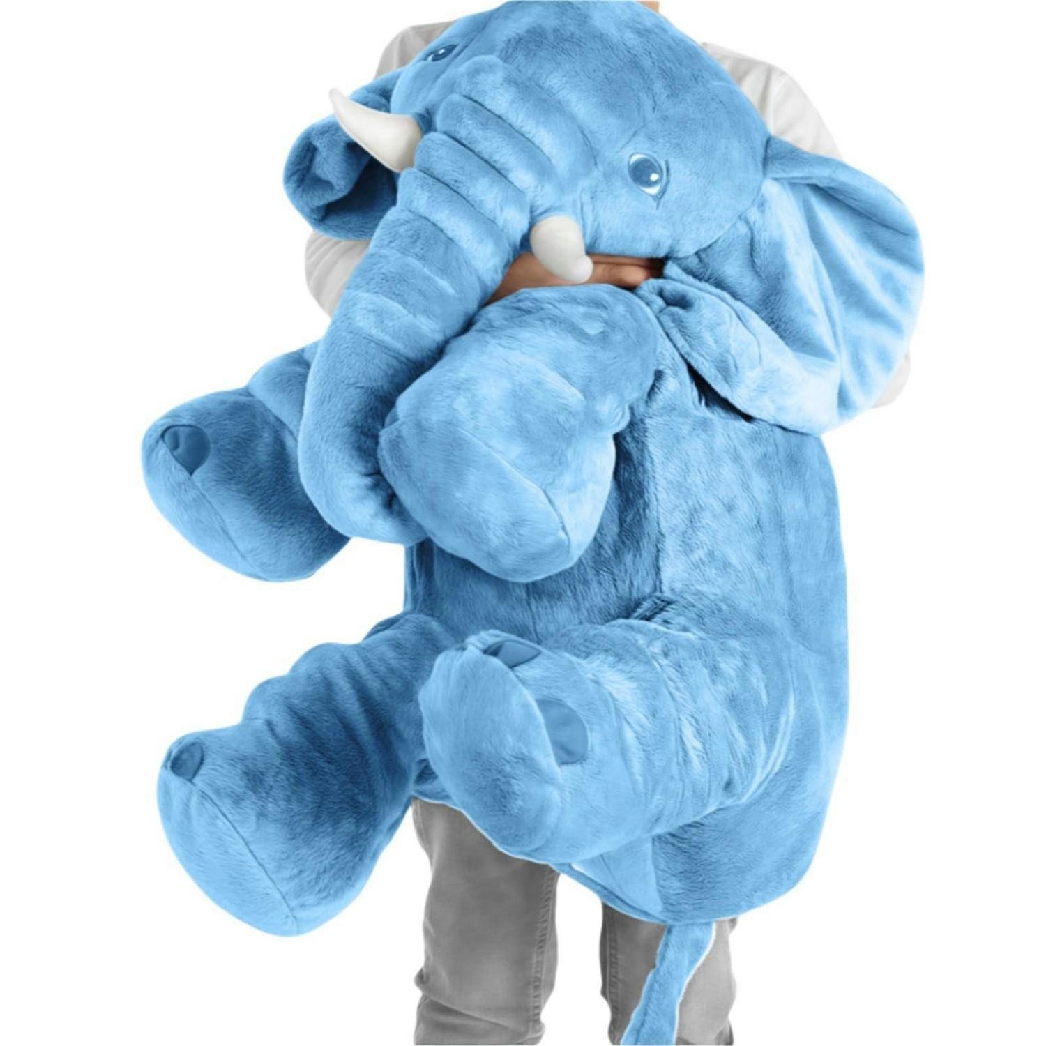 XXL Elefant Kuscheltier 60 cm Blau - Blau, Textil (1/60cm)