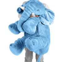 XXL Elefant Kuscheltier 60 cm Blau - Blau, Textil (1/60cm)