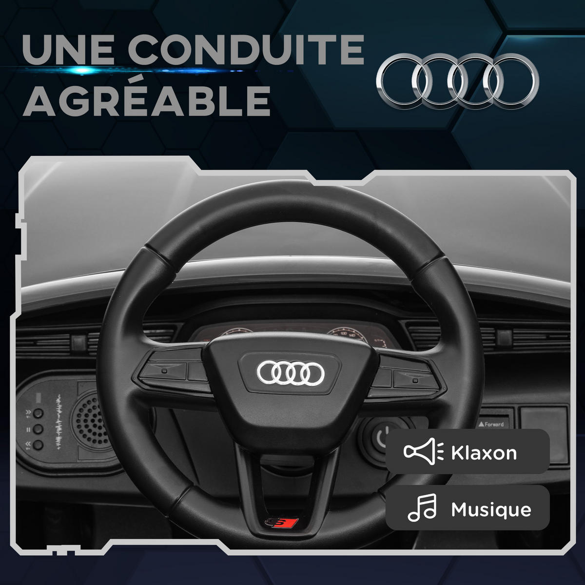 ELEKTRO-KINDERAUTO DE-13158 2,4G Fernbedienung Grau - Grau, Kunststoff (98/49.5/43cm) - ComfortXL