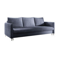 SCHLAFSOFA Belis Boucle in Dunkelblau - Dunkelblau, Holzwerkstoff/Textil (216/95/91cm) - Bettso