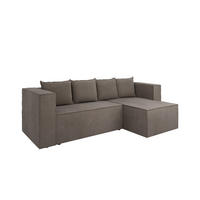 ECKSCHLAFSOFA AURIX Schlafsofa mit Bettkasten, Braun - Braun, Holz (150/244cm) - Panda Möbel