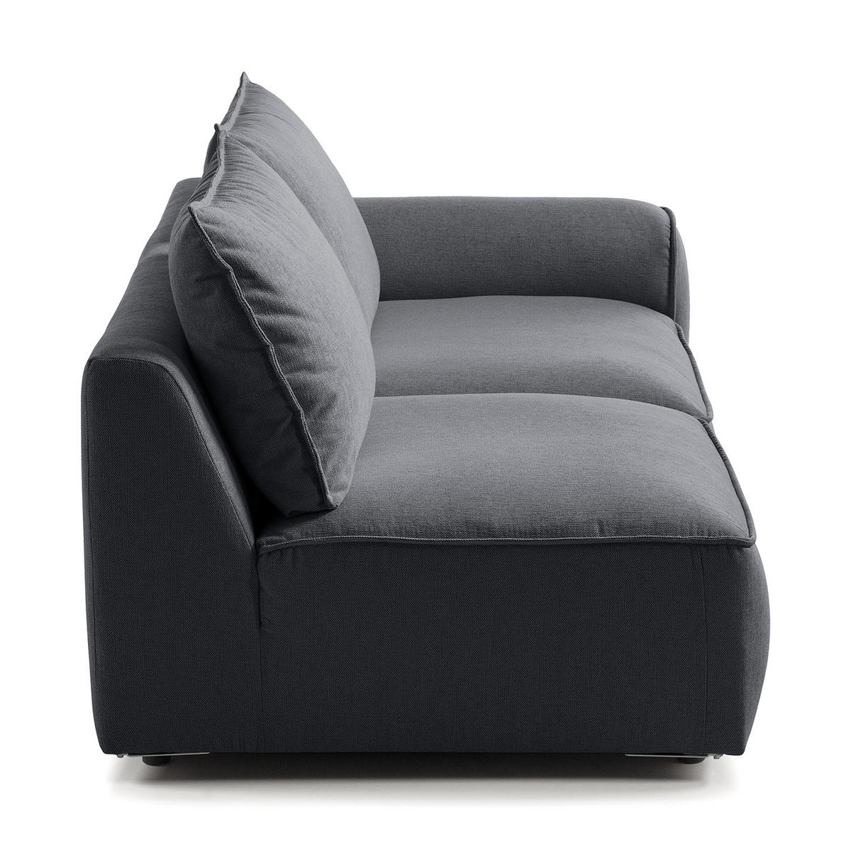 2,5-SITZER SOFA - modular - Schwarz/Grau, Holz/Kunststoff (189/80/99cm) - home24