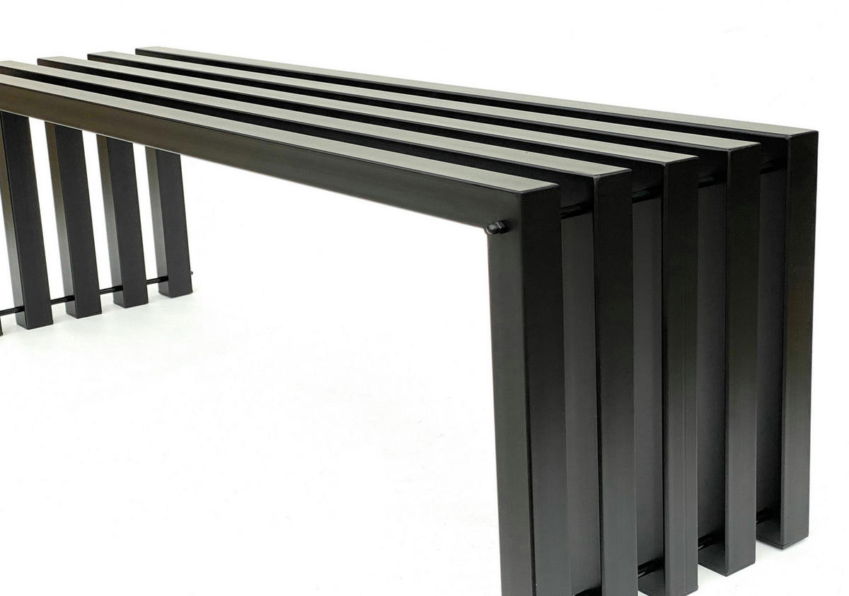 GARTENBANK Metall Wetterfest Schwarz 120 cm 96245 - Schwarz, Metall (117/43.5/37cm) - DanDiBo