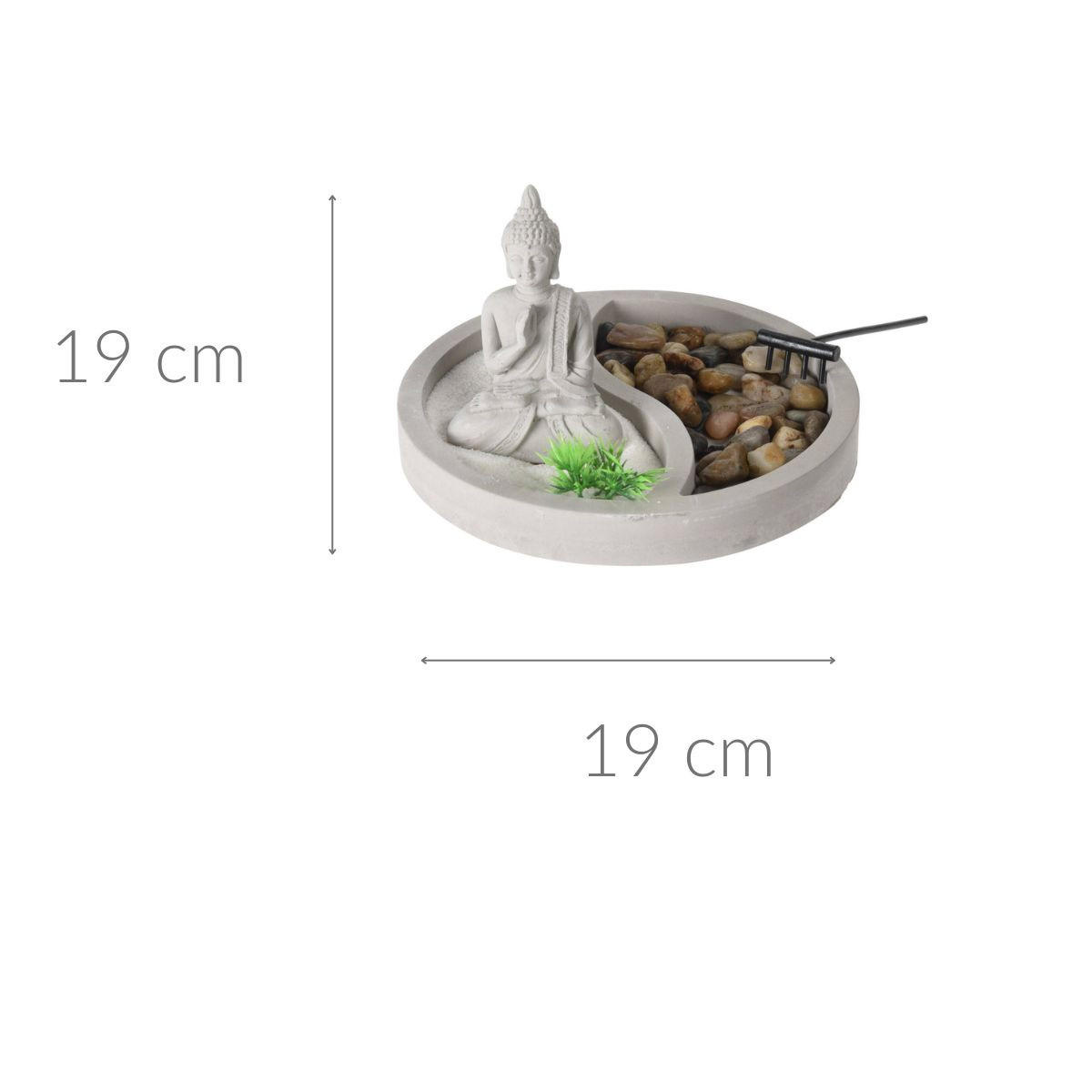 ZEN-GARTEN Buddha 19 cm - Grau, Stein (19/12/19cm) - Home Styling Collection