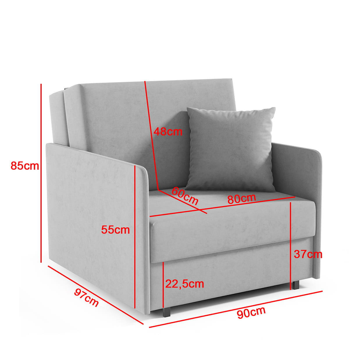 SCHLAFSOFA York I, Schlaffunktion, ausziehbare Couch, mit Bettkasten, inkl. Kissen, Kronos 27 - Rosa, Textil (90/85/97cm) - Jerpax