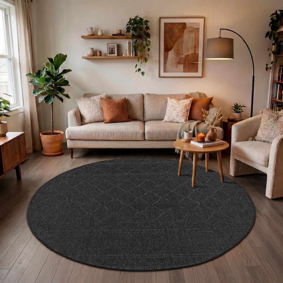 OUTDOORTEPPICH 200/200 cm Vermont 191 - Anthrazit, Kunststoff (200/200cm) - Paco Home