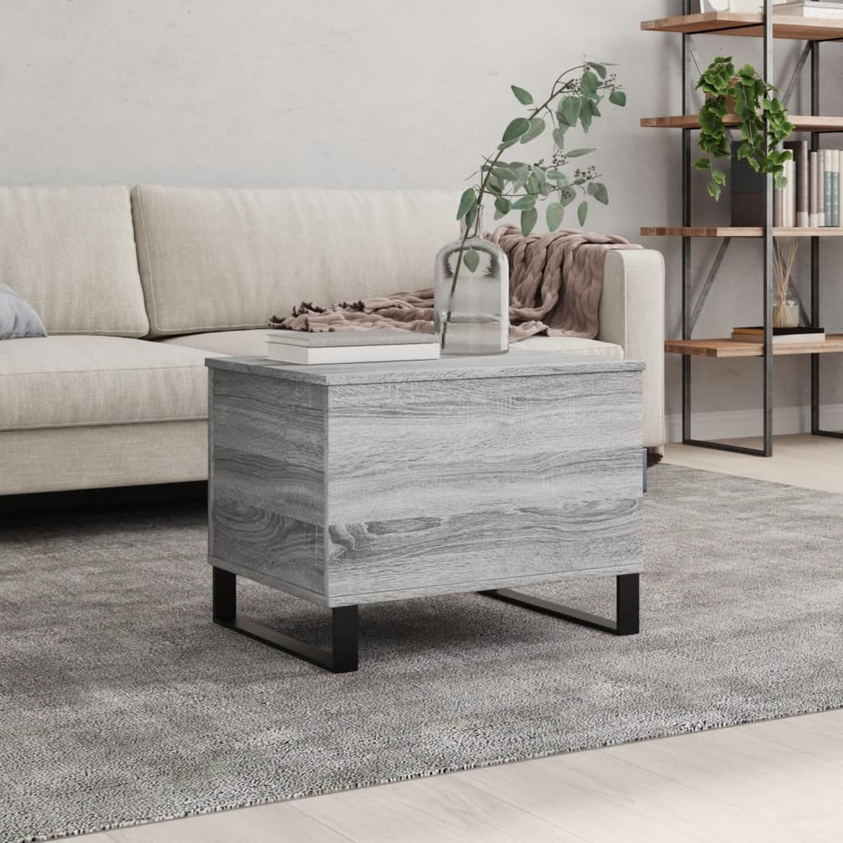 COUCHTISCH Grau Sonoma 60x44,5x45 cm Holzwerkstoff - Grau, Holzwerkstoff (44.5/60/45cm) - furnicato