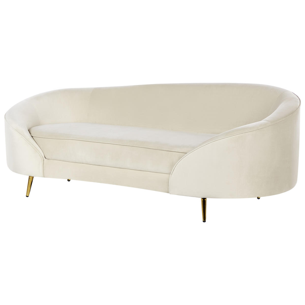 SOFA 3-Sitzer Beige Savar - Beige, Textil (183/75/85cm) - Beliani