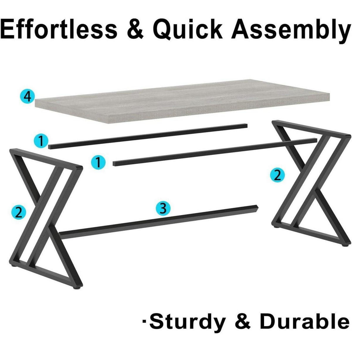 BÜROSCHREIBTISCH Grau Holz-Metall 140 x 60 x 75.5 cm - Grau, Holzwerkstoff (60/140/75.5cm)