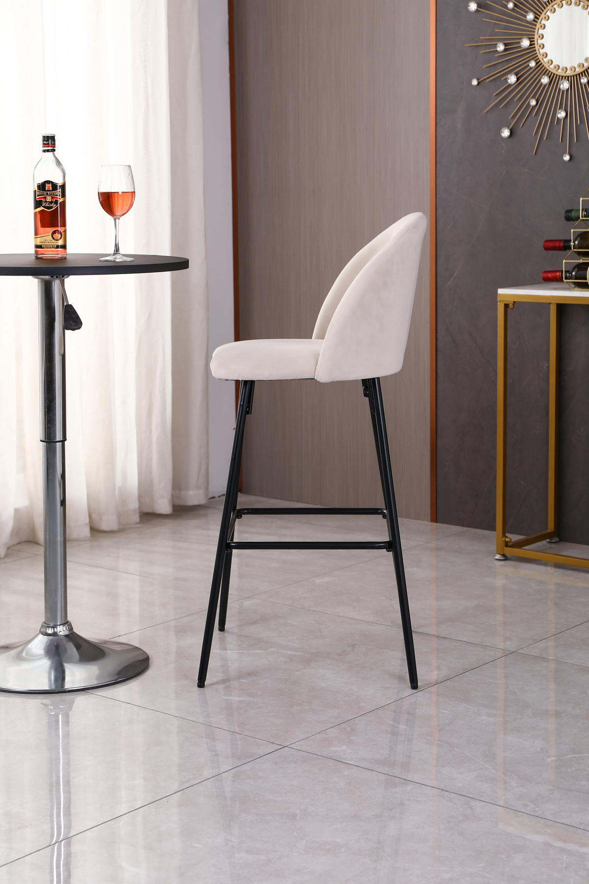 BARHOCKER 2er-Set Metall Beige - Beige, Metall (45/99/51cm) - Nordlys