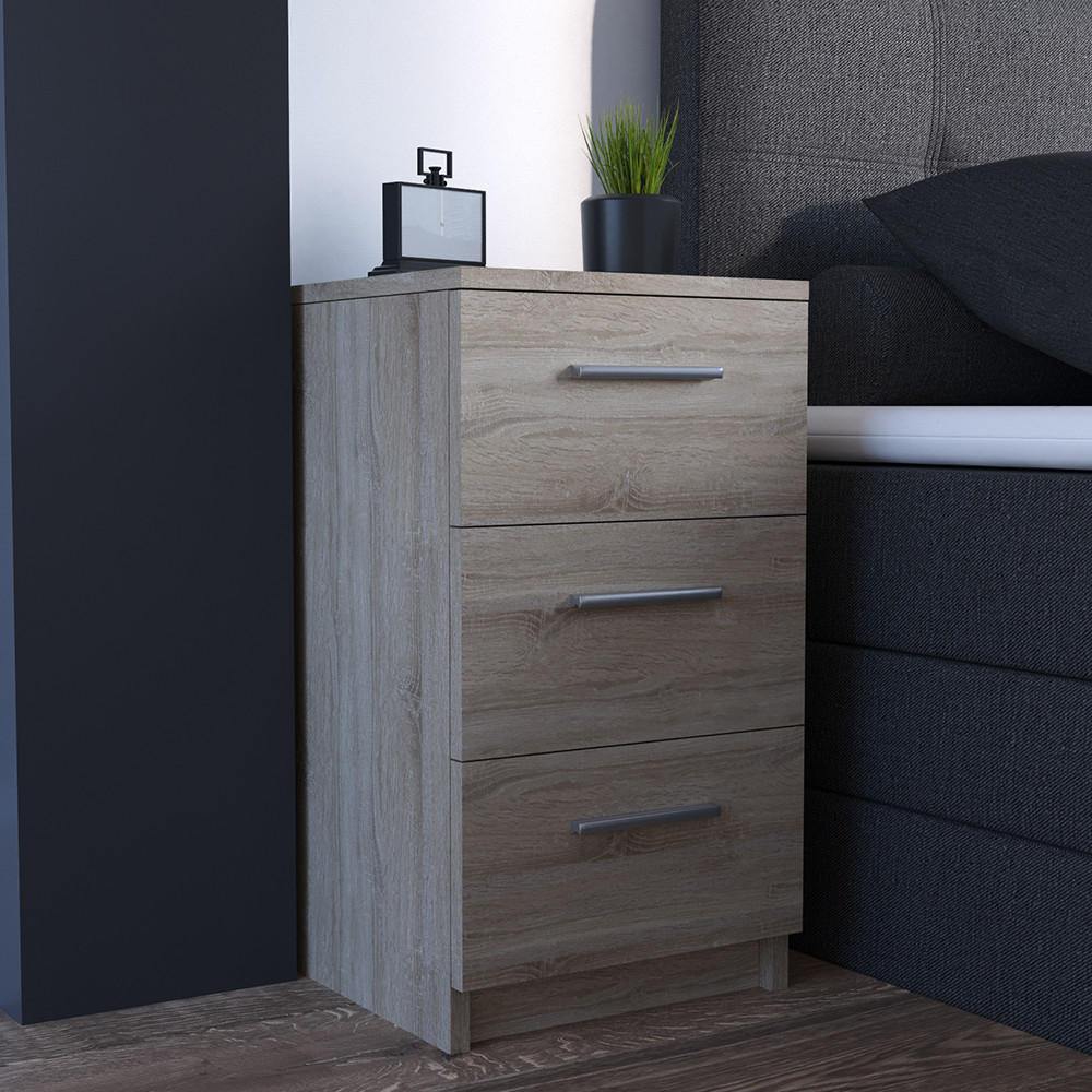 NACHTTISCH Sonoma 38 x 66 cm - Braun/Sonoma Eiche, Holzwerkstoff (38/66/35cm) - Vicco