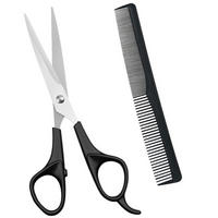 HAARSCHERE Set 2-teilig Schwarz - Schwarz, Metall (6/1/17.5cm)