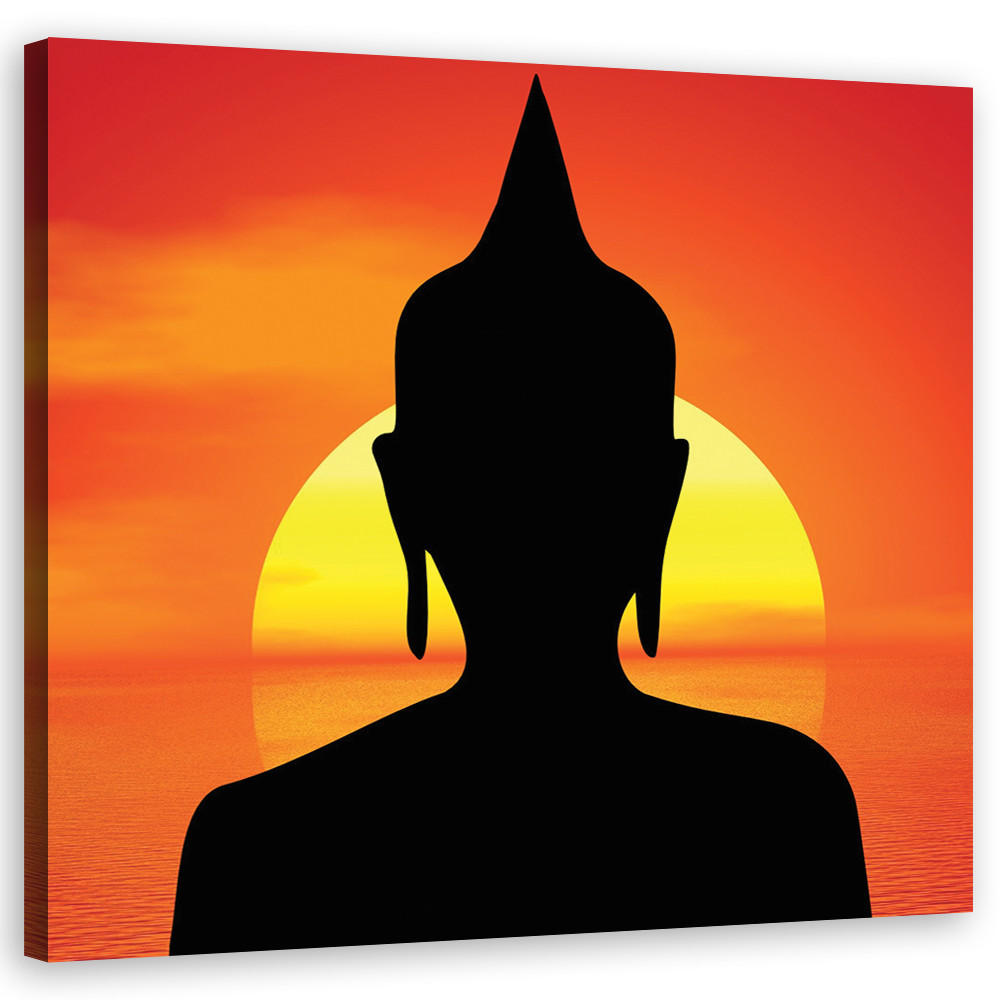 LEINWANDBILDER, Budda Religiös Orange Abstrakt 50x50cm - Orange, Textil (50/50cm) - Feeby