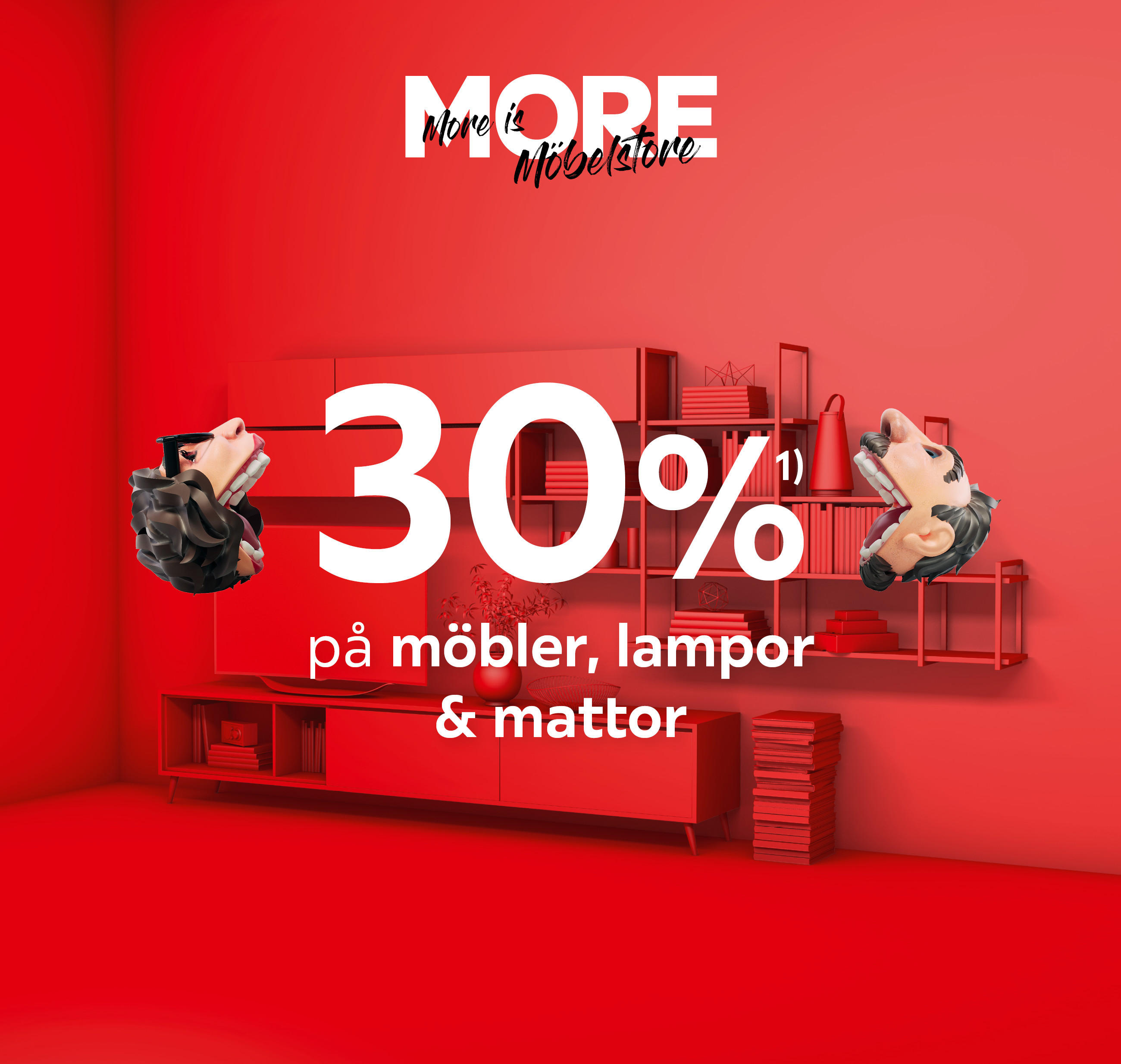 30%¹⁾ på möbler, lampor & mattor