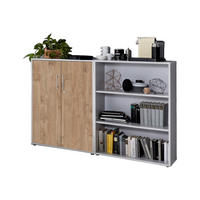 BÜROMÖBELSET 2-tlg. lichtgrau / Gold Harbor Oak - Eichefarben/Silberfarben, Holz/Kunststoff (168.8/113.6/33cm)