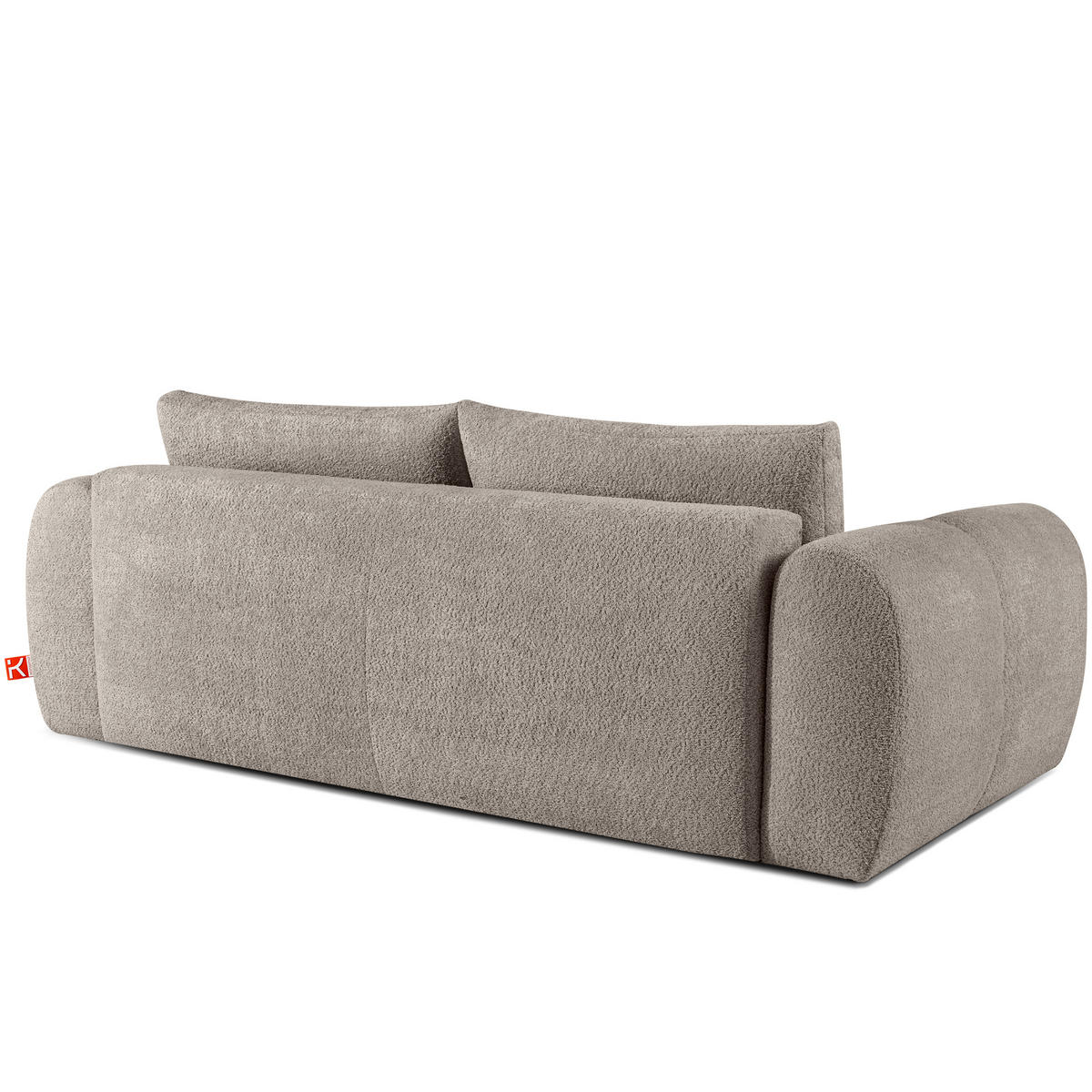 SOFA LIRA mit Pouf, Grau, Bouclé - Grau, Holz/Holzwerkstoff (96/43/50cm) - KONSIMO®